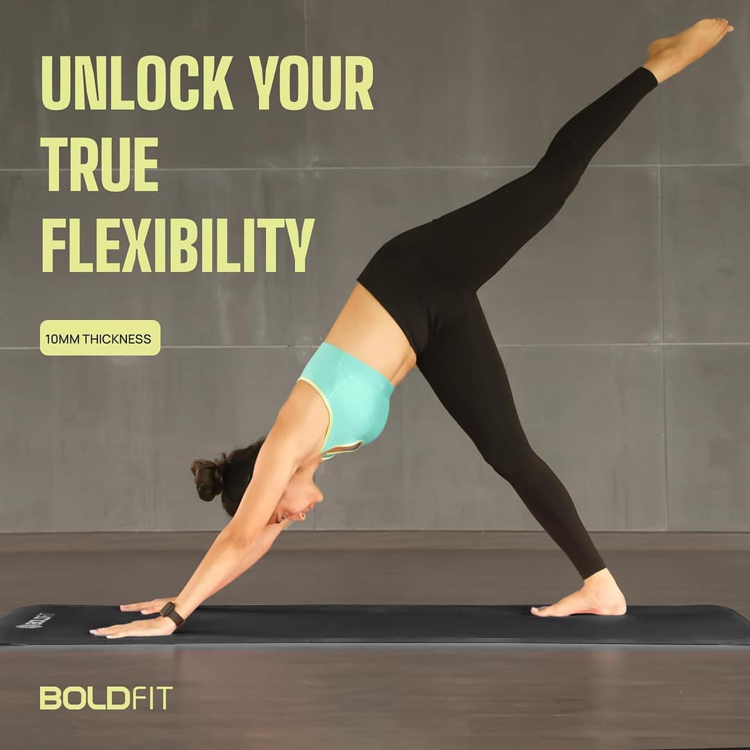 Boldfit Yoga Mats for Women and Men NBR Material with Carrying Strap, Extra Thick Exercise Mats for Workout Yoga Mat for Women for Workout, Yoga, Fitness, Exercise Mat Anti Slip Yoga Mats - Image 5